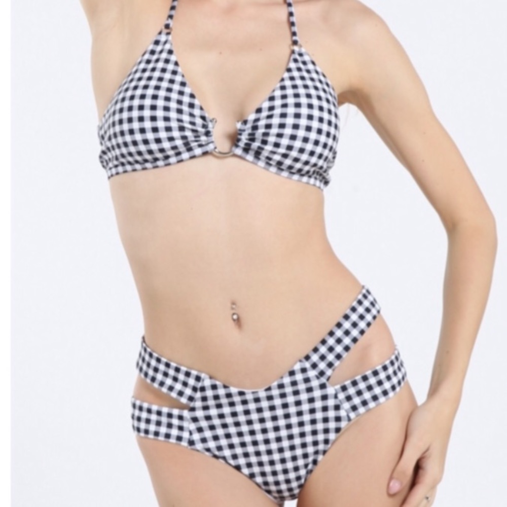 5👍Black white plaid - bikini - Picture 3 of 4
